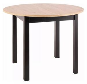 Masa extensibila DANTE, stejar artisan/negru mat, PAL laminat, 102/142