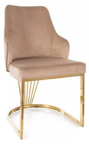Scaun ALURE, bej inchis - Bluvel 28, stofa catifelata/metal, 52x64x89