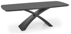Masa extensibila SILVESTRO, gri inchis/negru, 180/220x89x75 cm