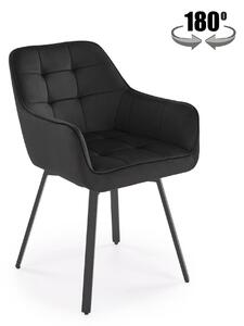 Scaun K588, negru - HLR 66, stofa catifelata/otel, 55x60x89 cm