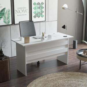Set de mobilier de birou Barsto, Alb - Nuc - Stejar, 5 piese Elegante