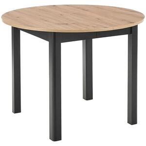 Masa extensibila RINGO, stejar/negru, PAL laminat, 102/142x102x76 cm