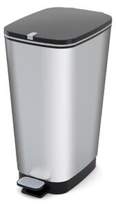 Coș de gunoi argintiu cu pedală din plastic 45 l Chic Bin – KIS