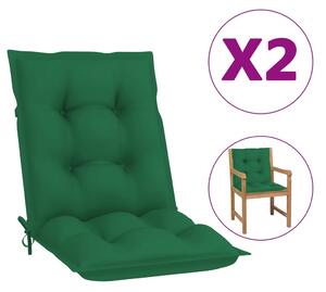 Perne pentru scaun de grădină, 2 buc., verde, 100x50x7 cm