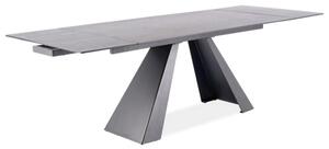 Masa extensibila SALVADORE, gri/negru, sticla securizata/ceramica/meta