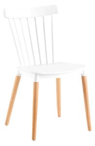 Scaun ZOSIMA, alb/fag, plastic/lemn de fag, 54x44x83 cm