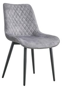 Scaun ZAINA TIP 1, gri deschis/negru, stofa catifelata/metal, 50x64x84