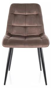 Scaun CHIC, cappuccino - Bluvel 38, stofa catifelata/metal, 50x58x88 c