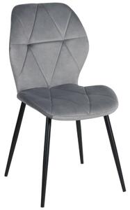 Scaun KEN, gri deschis/negru, stofa catifelata/metal, 47x55x87 cm