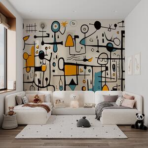Tapet Artă abstractă cu forme geometrice în stil Art Nouveau, Fototapet Modern, w02029 : Uwalls.ro