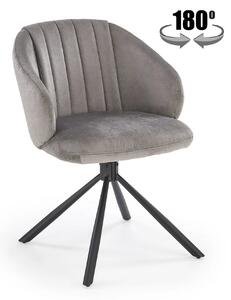 Scaun rotativ K533, gri/negru, stofa clasica/metal, 57x60x80 cm