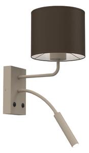 Lampă de perete ARDEN 1xE27/15W/230V + 1xG9/8W bej/maro