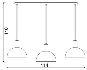 Lustră pe cablu HANDA 3xE27/15W/230V maro