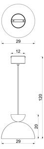 Lustră suspendată pe cablu NEVIS 1xE27/15W/230V, diametru 29 cm, bej