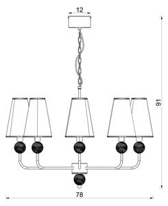 Candelabru cu lanț GRENADA 6xE14/15W/230V gri