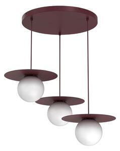 Candelabru pe cablu FLAT 3xE27/15W/230V burgundiu
