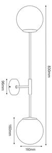 Aplica de perete GLAME 2xE27/15W/230V