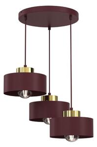 Candelabru suspendat pe cablu MARTI, 3 x E27, 15 W, 230 V, burgundiu/auriu