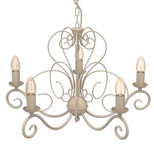 Candelabru cu lanț MAURO, 5xE14/15W/230V, bej