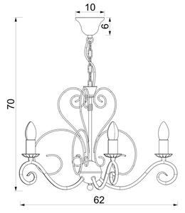 Candelabru cu lanț MAURO, 5xE14/15W/230V, bej