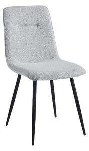 Scaun DOT, gri deschis/negru, stofa buclata/metal, 45x57x89 cm