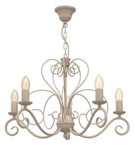 Candelabru cu lanț MAURO, 5xE14/15W/230V, bej