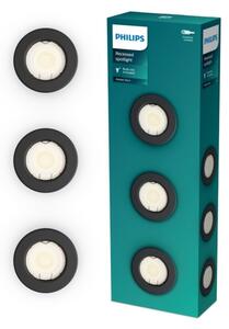 Philips - Set 3x spot încastrat PERIDOT 1xGU10/7W/230V negru