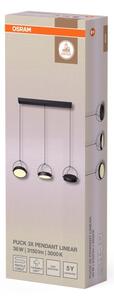 Osram - Lustră LED suspendată pe cablu DECOR PUCK, 3 x LED, 12 W, 230 V, CRI 90, negru