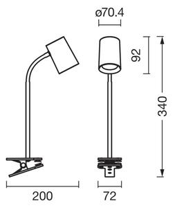 Lampă de birou cu clemă Osram DESK LINE 1xGU10/9W/230V, albă