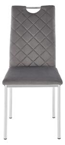 Scaun K578, gri - HLR 21/argintiu, stofa catifelata/otel, 43x53x93 cm