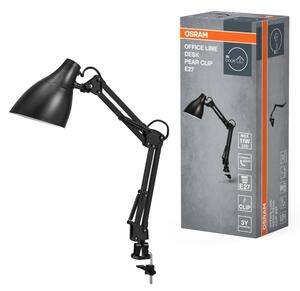 Osram - Lampă de birou DESK LINE cu clemă, 1xE27/11W/230V, neagră