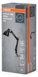 Osram - Lampă de birou DESK LINE cu clemă, 1xE27/11W/230V, neagră
