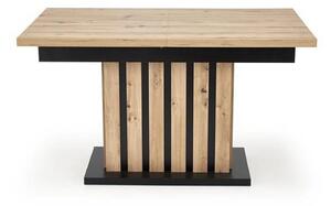 Masa extensibila LAMELLO, stejar/negru, PAL laminat, 160/210x90x76 cm
