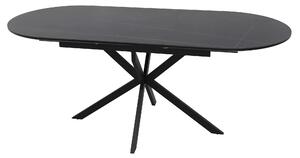 Masa extensibila GASTON, negru mat cu efect de marmura, ceramica/metal