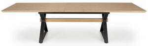 Masa extensibila HENRY, stejar/negru, furnir/metal, 180/300x100x75 cm