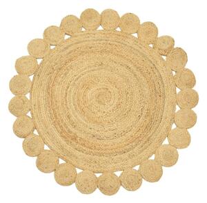 Covor rotund Boho Voni, Pako World, Iuta, Natural, 120x120 cm