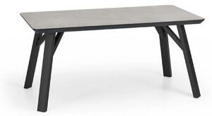 Masa HALIFAX, gri beton/negru, 160x90x76 cm
