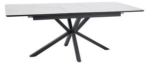 Masa extensibila pentru sufragerie LOGAN, alb/negru, 160/200x90x76 cm