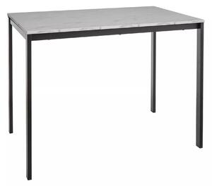 Masa MARIO, alb cu efect de marmura/negru, 100x60x75 cm