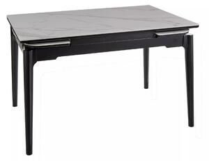 Masa extensibila SENTO, alb cu efect de marmura, ceramica/lemn, 120/18