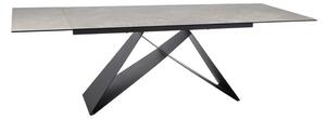 Masa extensibila WESTIN, crem/negru, sticla/metal, 160-240x90x77 cm