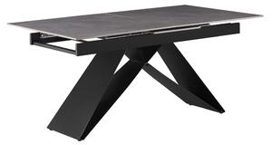 Masa extensibila MAJED, gri beton/negru, ceramica/metal, 160/200x90x75