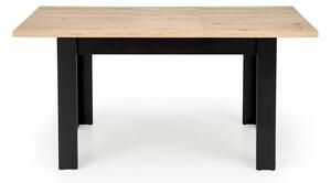 Masa extensibila BAGIO, stejar/negru, PAL laminat, 120/160x80x77 cm