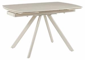 Masa extensibila URSA, grej cu efect de piatra travertin, ceramica/met
