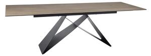 Masa extensibila WESTIN, maro deschis/negru, sticla/ceramica/metal, 16