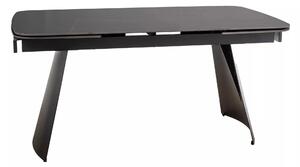 Masa extensibila BACARDI, negru mat cu efect de marmura, ceramica/meta
