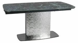 Masa extensibila MONCLER, verde/crom, sticla/ceramica/metal, 160/240x9