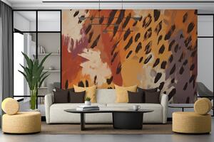 Fototapet Model abstract cu animal print în nuanțe calde, Fototapet animale, Fototapet populare, w02273 - Tapeko.ro