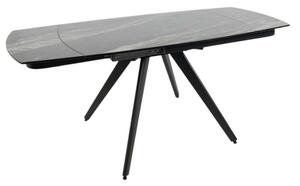 Masa extensibila VIGO, negru cu efect de marmura, ceramica/metal, 120/