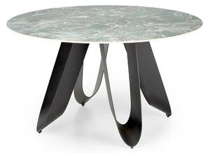 Masa GIOVANI, verde/negru, ceramica/metal, 135x135x76 cm